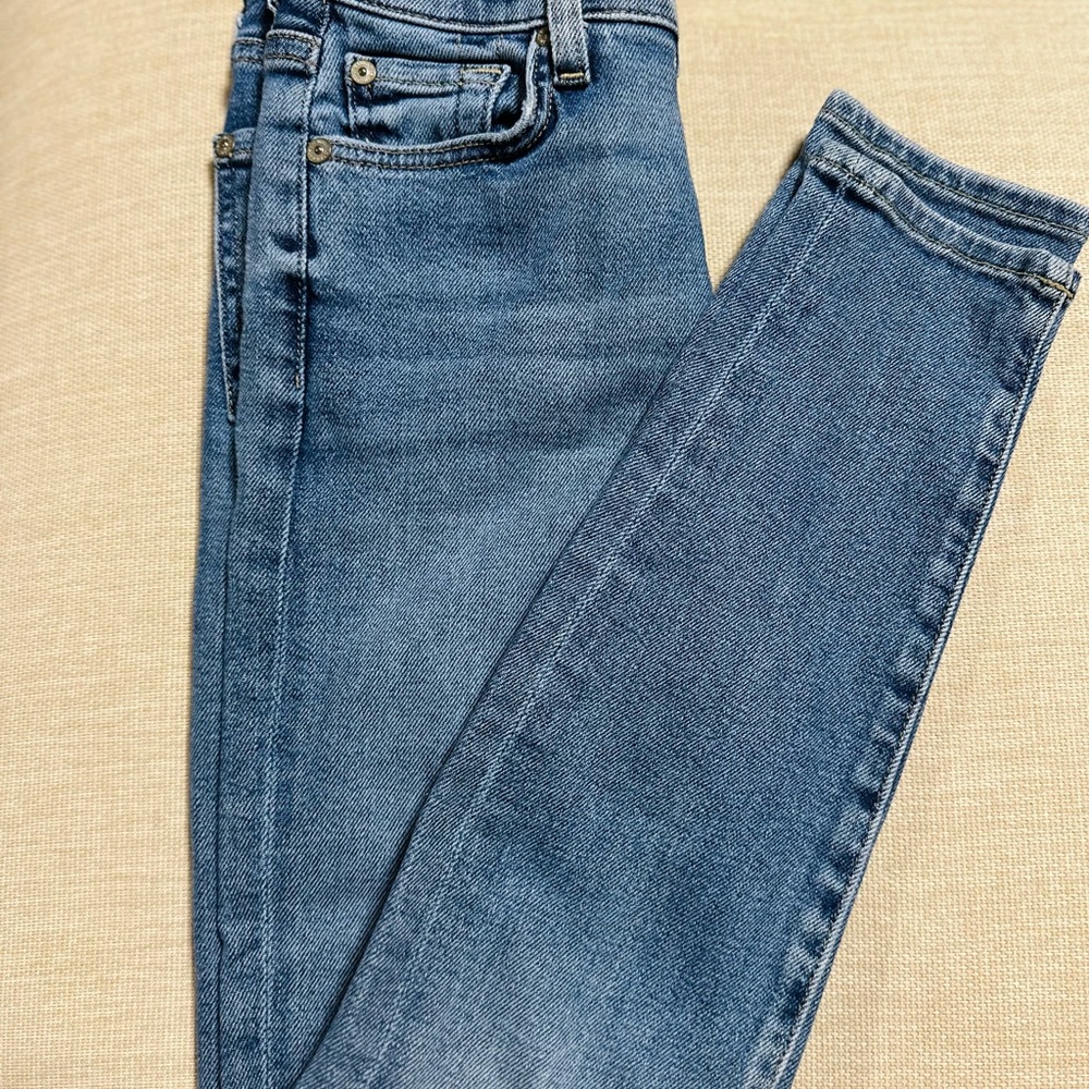 7 For All Mankind Blue Skinny Jeans